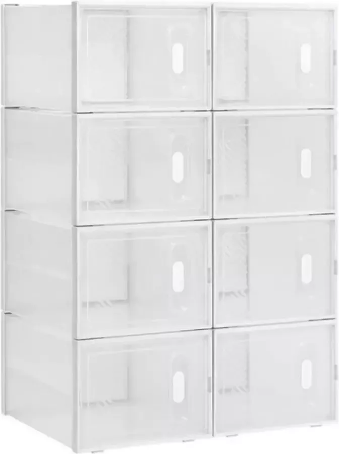Woltu 8 paar Schoenenkast Wit Schoenen opbergsysteem Draagbaar Schoenenkast Schoenen Anti-stof Schoenenkast Wit Schoenen opbergsysteem Draagbaar Schoenenkast Schoenen Anti-stof
