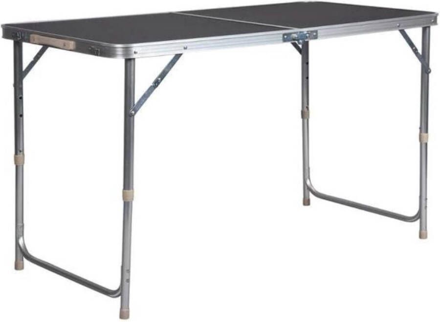 BRUNNER Camperking S Klaptafel voor buiten, picknick, camping, tuin, terras, van aluminium, met elegant tafelblad van bamboe, rechthoekig, robuust, belastbaar tot 30 kg