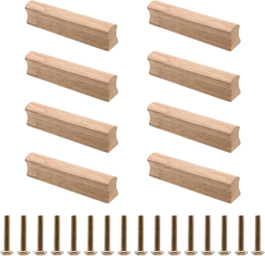 Wood Furniture Handles 130 mm 8 Pieces Bar Handle with Screws for Door Drawer Cabinet Office Kitchen Furniture Decoration