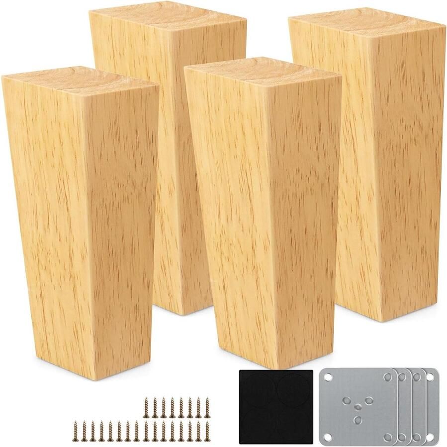 Wood Furniture Legs 12cm Conical Table Legs for Cabinet Sofa Chair Bed Couch Footstool Set of 4
