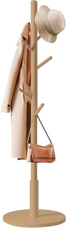 Wooden coat rack with 8 hooks for clothes 172 x 38 cm Entrance corridor or bedroom