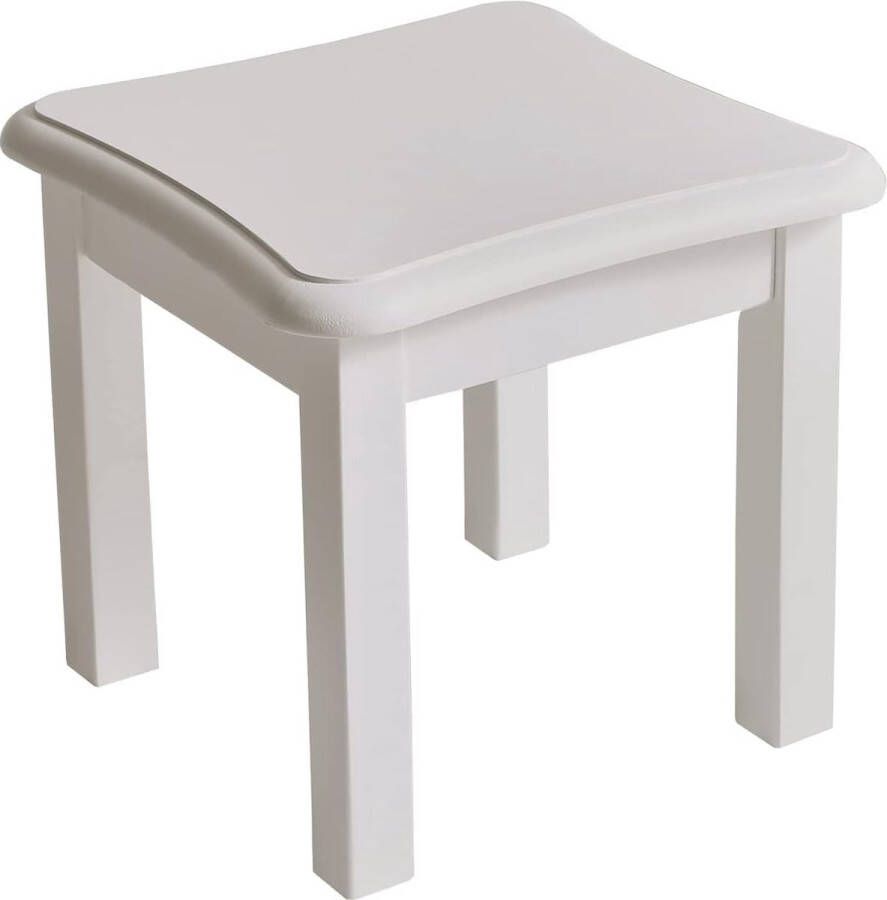 Wooden Footstool Small Footstool Bench Stool Low Flower Stool Step Stool Made of Wood (White) JPRF-1498