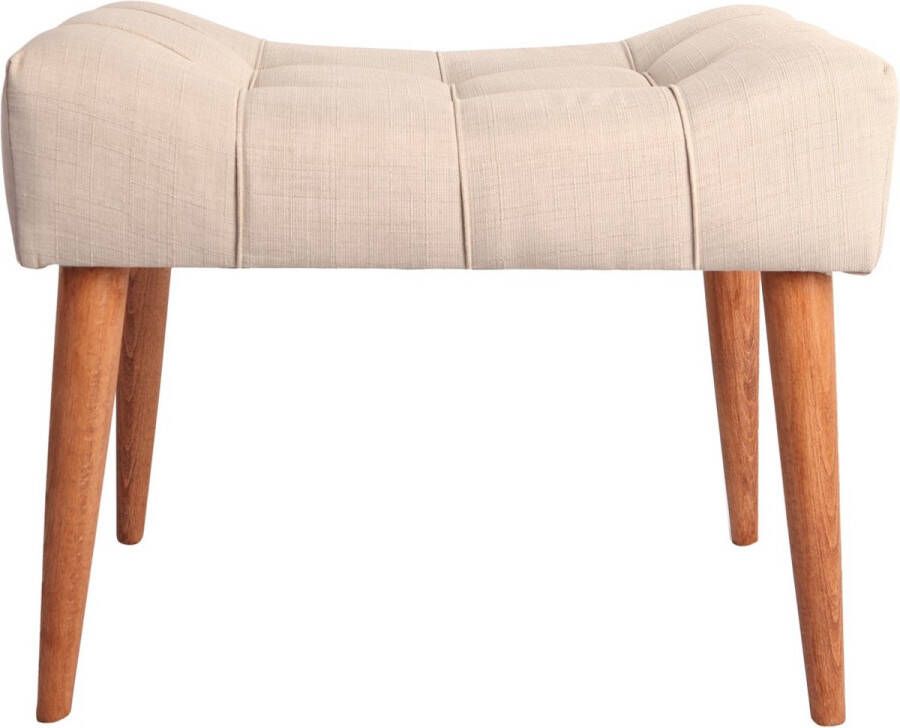 Woonaccessoires Poef in Creme Kleur Afmetingen 58x40x45cm Functionele Hocker