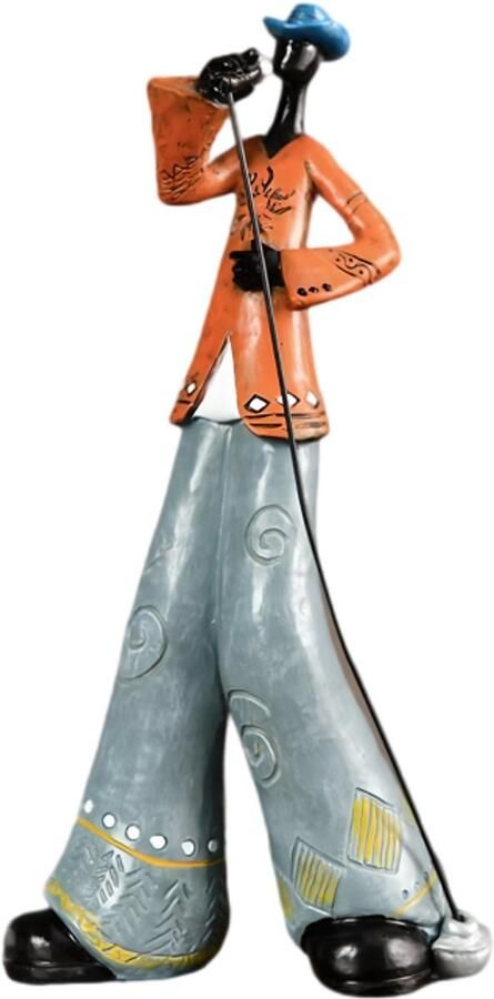 Woondecoratie Standbeeld Amerikaanse Band Karakter Muzikant Sculptuur Tuin Woonkamer Hal Kast Bureau Band Kunst Decoratie Band Lead Singer