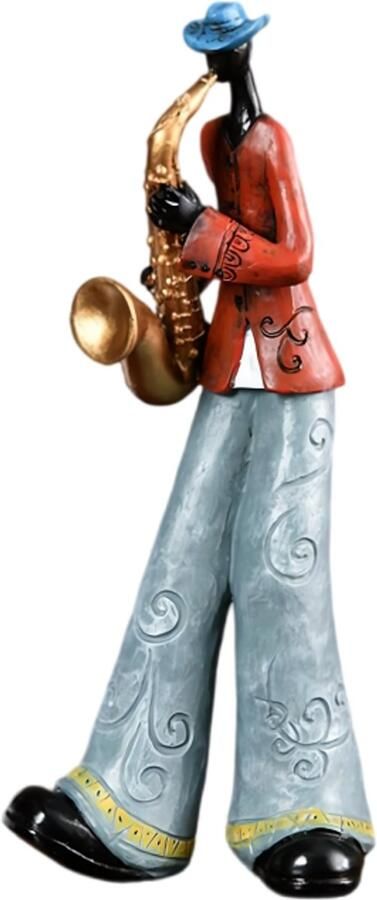 Woondecoratie Standbeeld Muzikant Sculptuur Tuin Woonkamer Entree Kast Bureau Band Kunst Decoratie Band Saxofoon