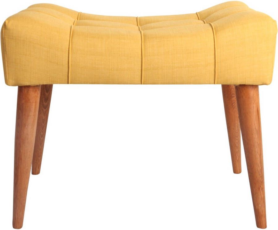 Woondecoratie Stijlvolle Gele Poef Ruime Afmetingen 40x58x45 cm Comfortabele Hocker