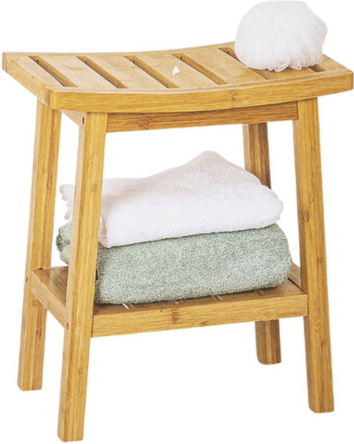 Wooners Krukje Bamboe Opstapje Badkamerkrukje Beige