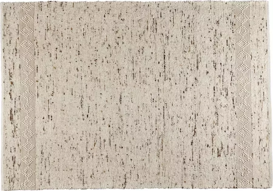 Woonexpress Vloerkleed 160x230 Moira Naturel Wol Beige Wit 0x160x230cm (hxbxd)