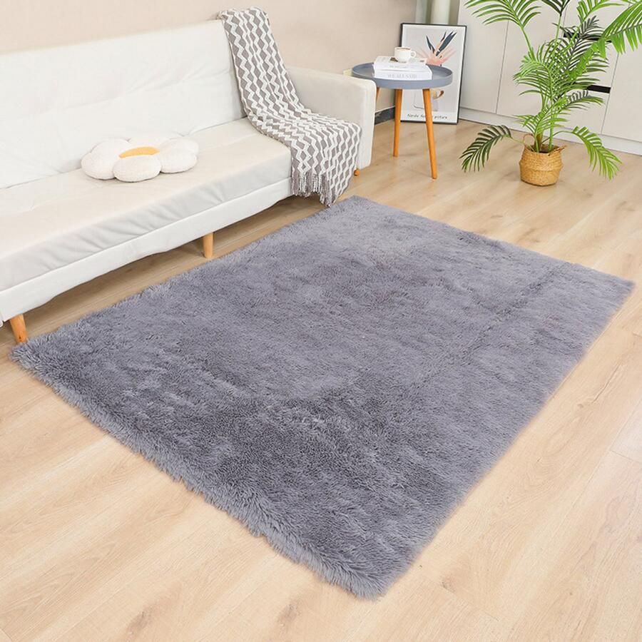 Woonkamertapijt slaapkamer klein vloerkleed pluizig moderne pluche zachte antislip dikke badstof woonkamer salontafel deken slaapkamer pluche vloermat 60*80cm
