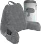 WorldWide s Leeskussen met Armsteunen Relax kussen memory foam – voor in Bed Fluweel grijs - Thumbnail 1