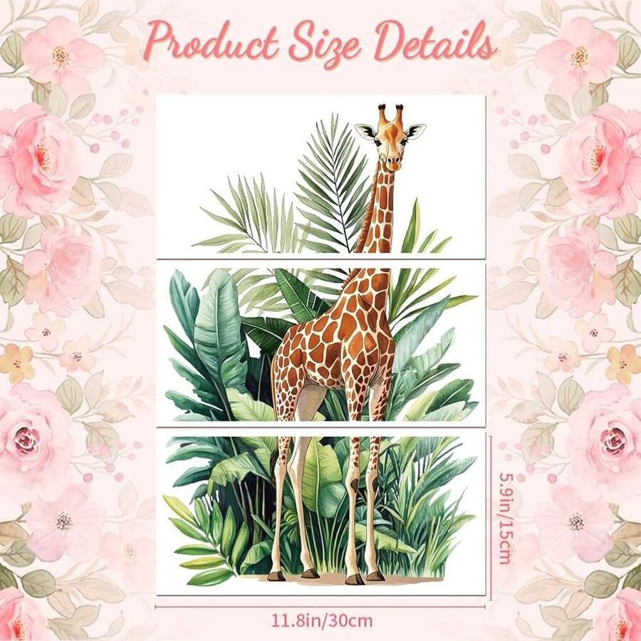 Wrijf op transfer sticker voor meubels Giraffe set van 3 PVC