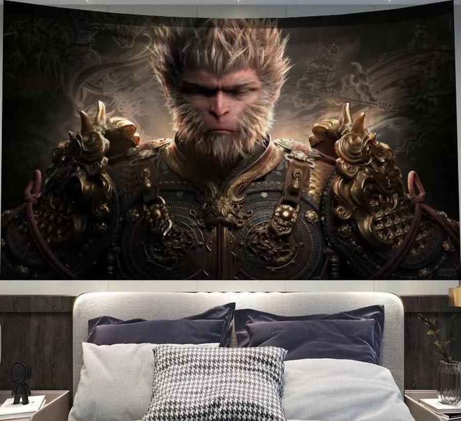 Wu Kong tapijtwerk Wandkleed slaapzaal achtergronddoek slaapbank handdoek zitdeken thuis schilderen decoratie Wandkleed 110x150 cm Groot wandtapijt Kinderkamer H 2