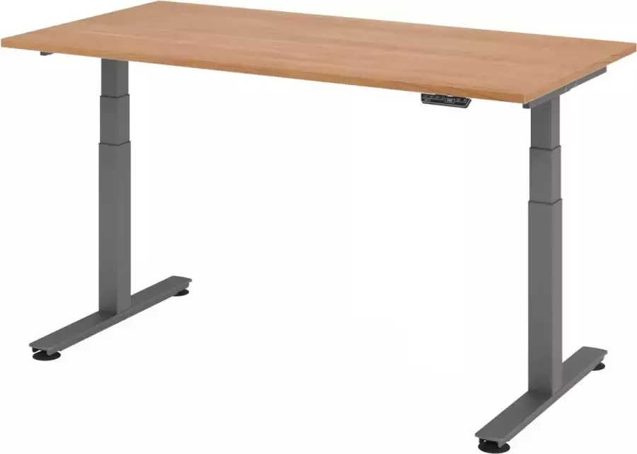 Hjh OFFICE PRO XDSM 16 G Bureau 160 x 80 Walnoot Tafelhoogte I Elektrisch in hoogte verstelbaar