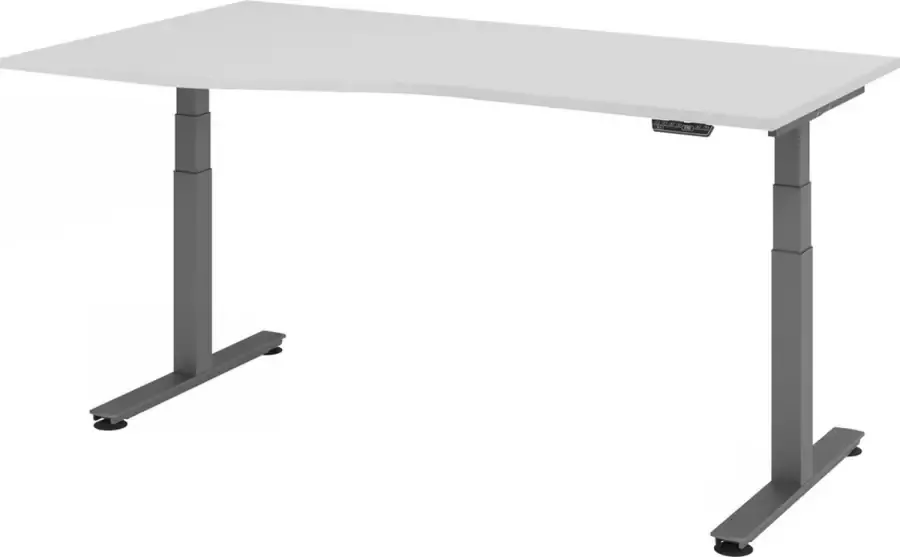 Hjh OFFICE PRO XDSM 18 G Bureau Grijs 180 x 100 Tafelhoogte I Elektrisch in hoogte verstelbaar