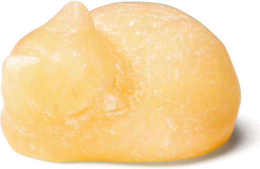 XIANNVXI Oranje Calciet Kattenkristallen Kattenbeeldje Kawaii Kat Slapende Kat Polijst Genezende Steen Katten Verjaardagscadeau Kattenliefhebbers Schattige Kamer Bureau Decoratie