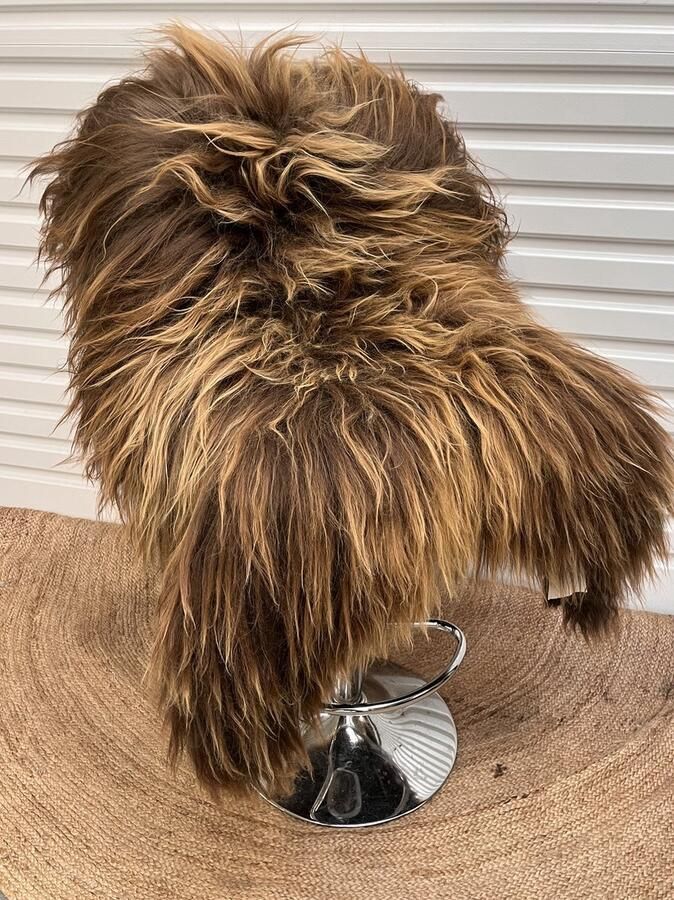 XL IJslandse Schapenvacht 130x90 cm Bruin camel kleur - Foto 2