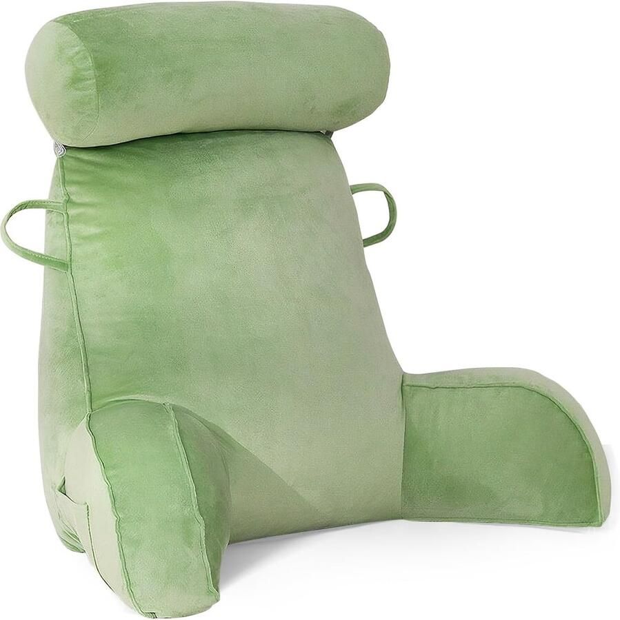 XL Leeskussen voor Bed en Bank met Afneembare Nekrol en Traagschuim Comfortabel Rugkussen voor Volwassenen