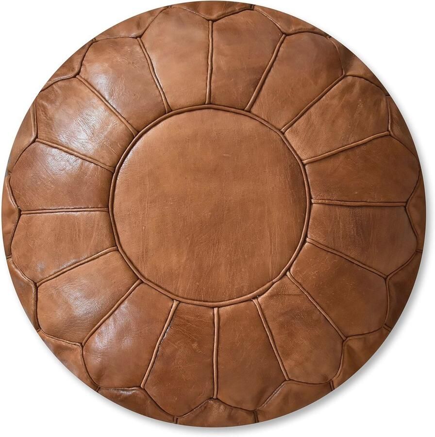 XL Leren Poef Handgemaakt en Multifunctioneel voor een Gezellige Sfeer