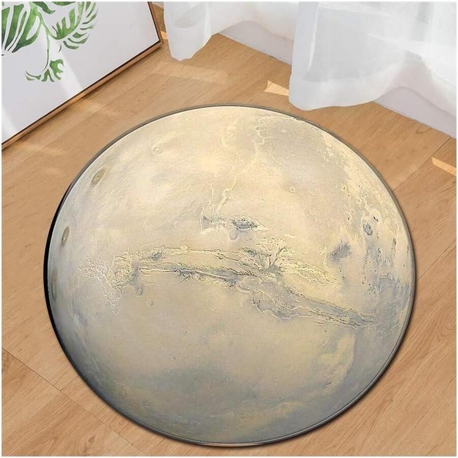 HomeBerg XL Maan Tapijt Rond Kinderen Moon Kruipmat Vloermat Maan Vloerkleed Speelkleed kinderkamer Zacht 120 CM