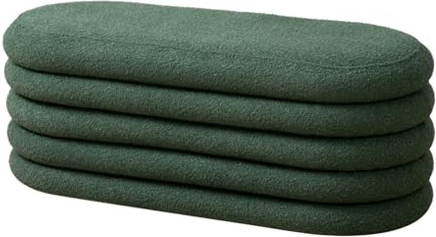 XL Ottomaanse Poef met Opbergruimte Boucle Donkergroen Tot 300 kg