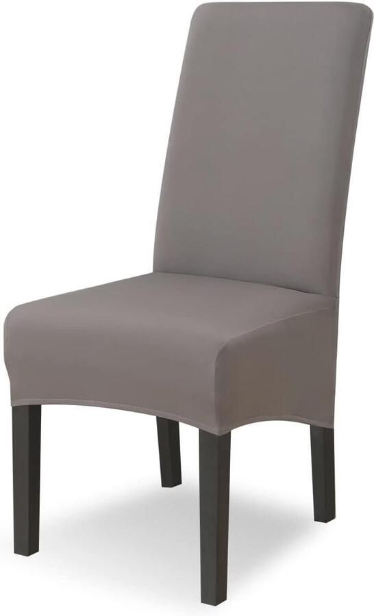 XL Stoelhoezen Set van 4 Stretch Universele Stoelovertrekken voor Eetkamerstoelen Donkergrijs