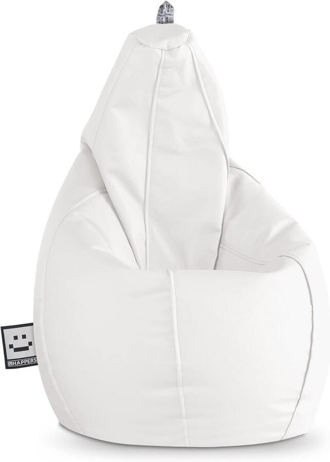 XL Zitzak Stoel Comfortabele Wit Kunstleer Poef voor Binnen en Buiten