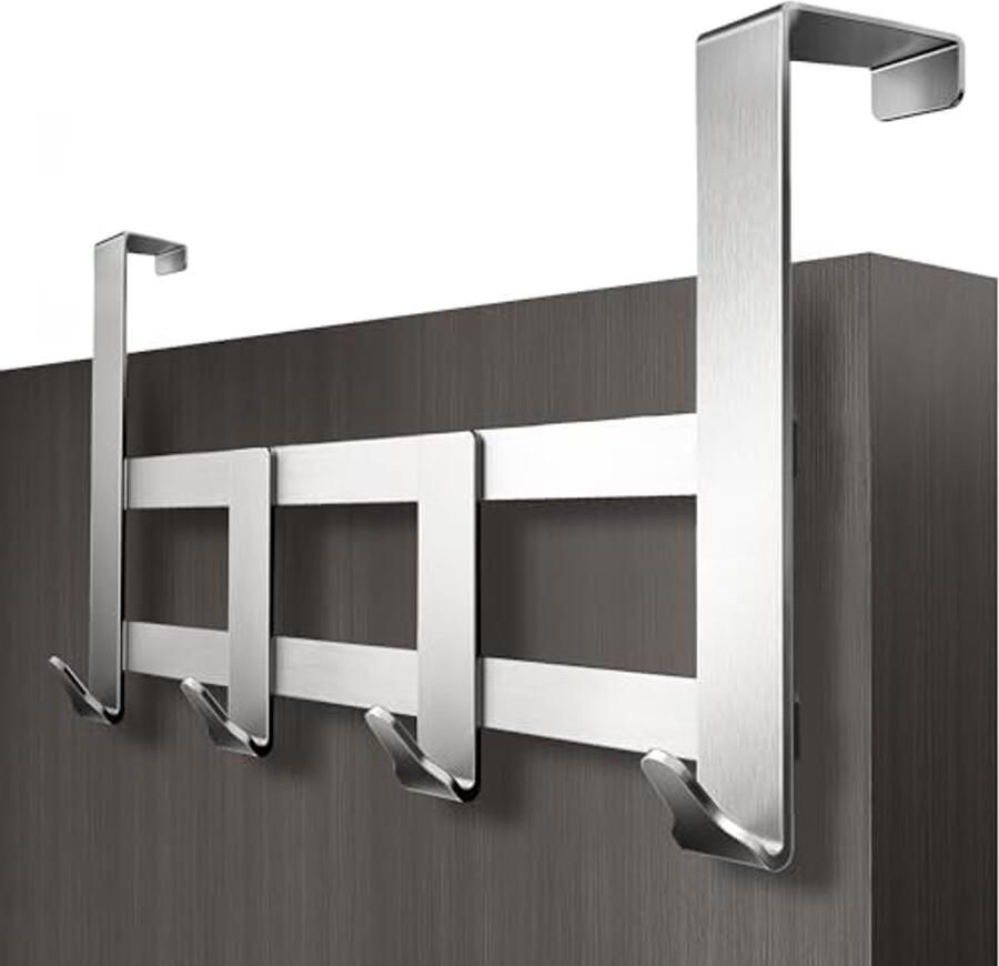 XXL Deurkapstok van Roestvrij Staal Stevige Kledinghaken en Ophanglijst voor Deur