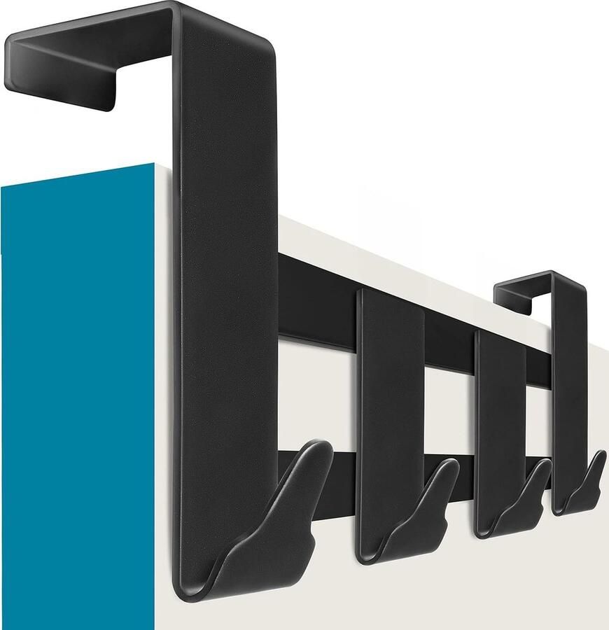 XXL Deurkapstok Zwart Antislip en Vilten Pads Made in Germany Stabiele Kledinghaken deurkapstok opdekdeur