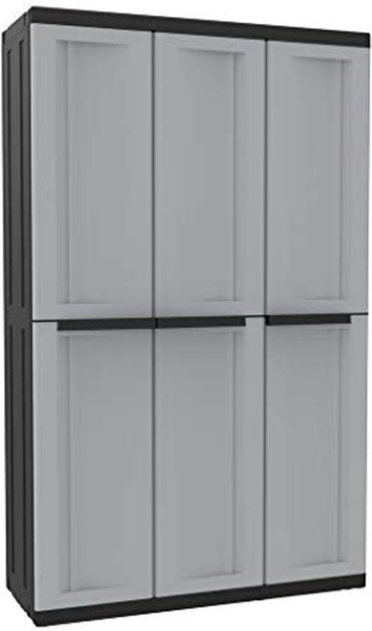 XXL multifunctionele kast met planken en hakenlijst in zandgrijs