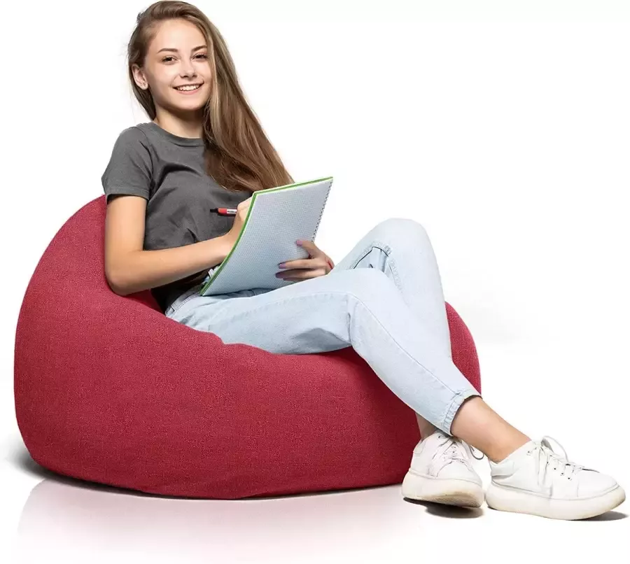 XXL zitzak hoes voor een gezellige hoek gigantische zitzak zonder vulling voor decoratie jongens en kinderen grove vloerkussens chill fauteuils voor volwassenen Relaxo Zitzak rood