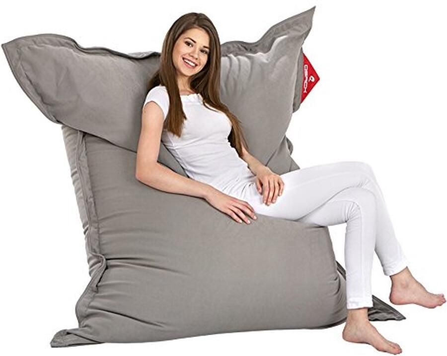 XXL Zitzak Indur met Microparels Grijs 140 x 180 cm Comfortabele Indoor Zitzak