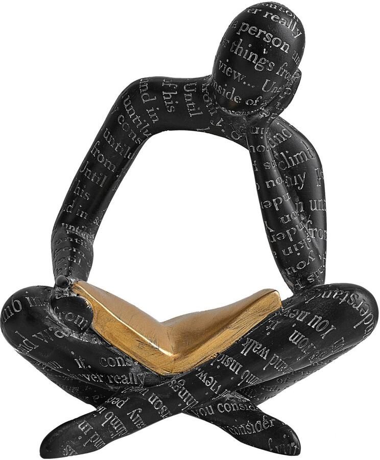 XYQXYQ Modern leesfiguurbeeld huisdecoratie denkerbeeld abstract kunstornament leessculptuurdecoratie voor boekenwurmen in gezin kantoor woonkamer ideaal voor planken bureaus of tafels