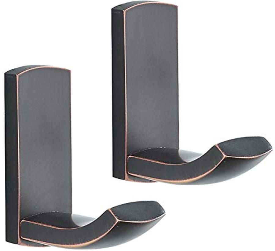 YANROO Set van 2 haken kapstokken wandkapstokken zwarte vintage muurhaken metalen kapstokken met schroeven handdoekhaken voor jassen handdoeken rugzak hoed