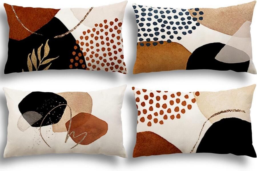 Ibenzoa Kussenslopen Set van 4 met Abstract Patroon voor Bank en Slaapkamer 40 x 60 cm