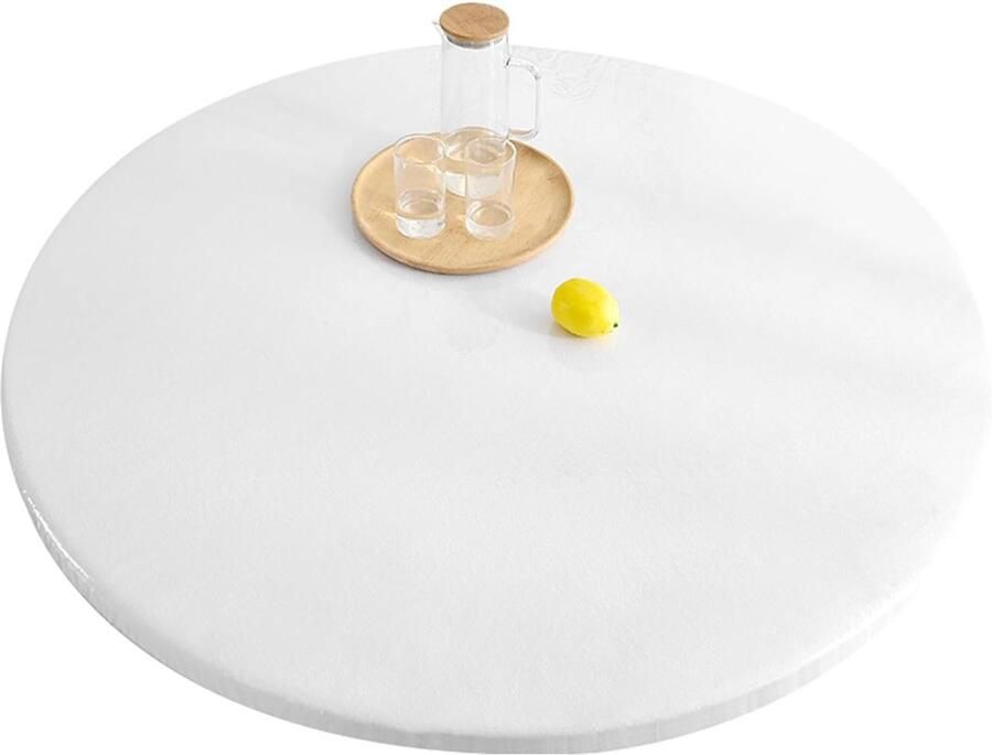 YHNDECO Transparent Tablecloth 120 cm TPU Table Film Round with Elastic Band Waterproof Table Protective Film Clear Film Table Cover for Desk Table Dining Table