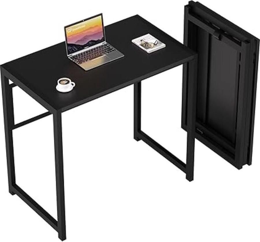 YOLO SHOP -computertafel-80 x 48 cm Vouwend Bureau voor Kleine Ruimtes-No-Assembly Klein Computer Bureau-Ruimtebesparende Opvouwbare Tafel Studie Bureaubureau-zwart