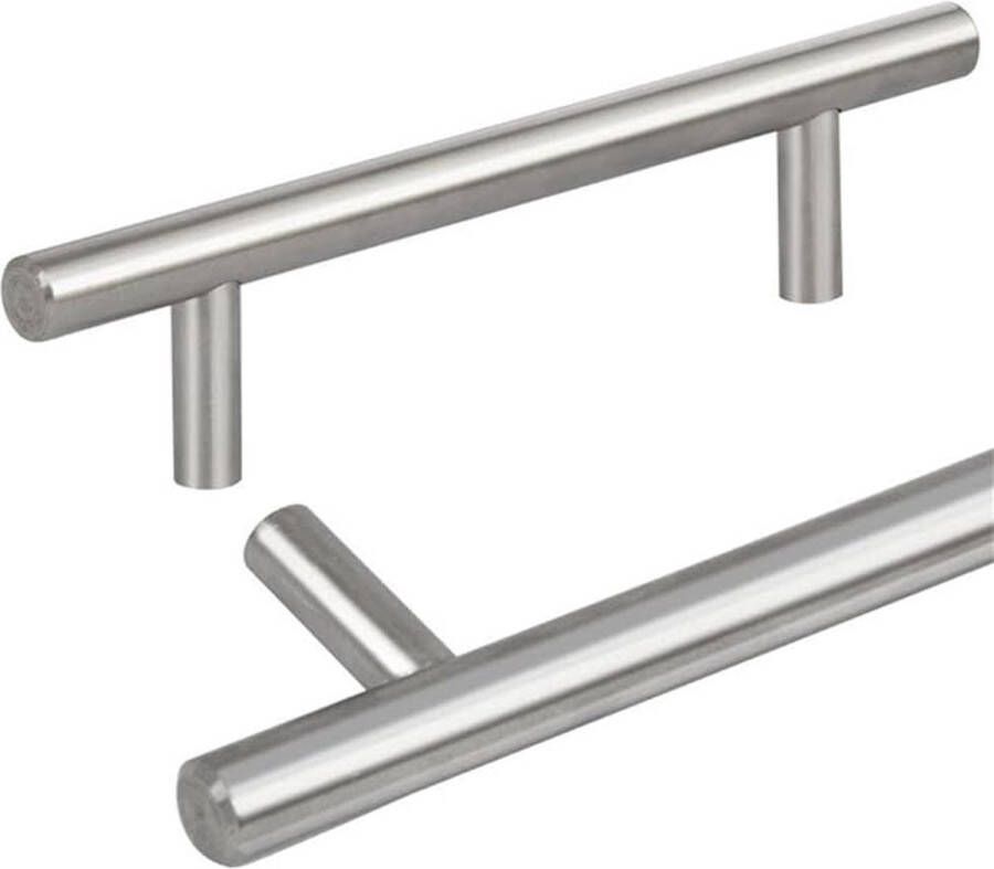 Yosoo Deurgrepen voor keuken T-bar ladegrepen hoge kwaliteit van roestvrij staal zilverkleurig (40 stuks)