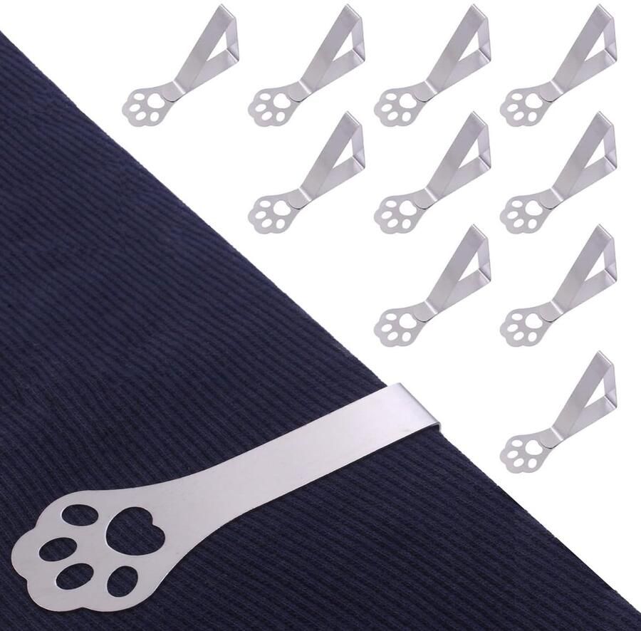 Youery tafelkleedhouders voor dikke tafelbladen 10 stuks kattenklauw weerbestendige roestvrijstalen tafelkleedklemmen voor tuintafels restaurant familie-eettafels buitenkampeertafels