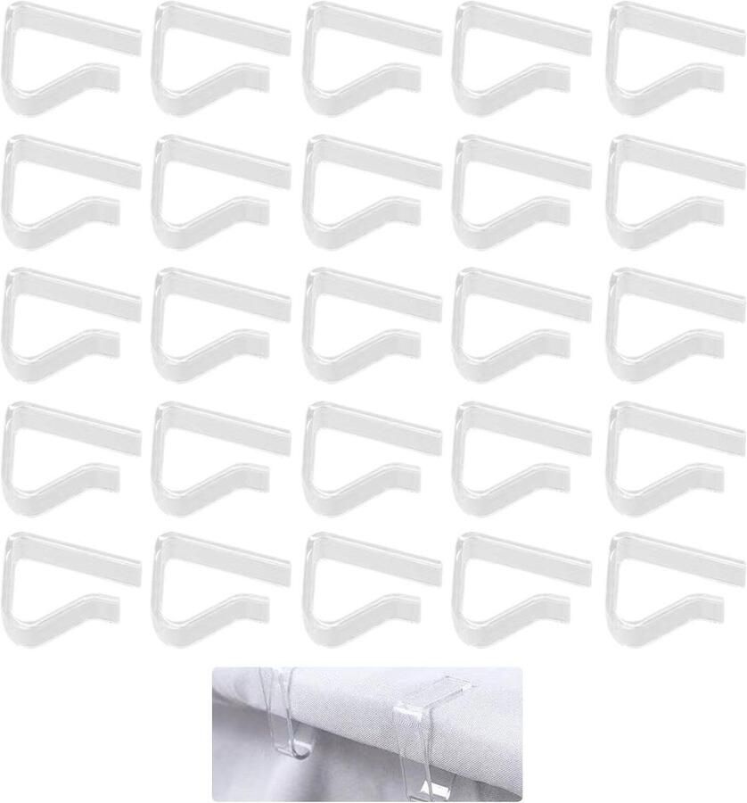 YSJCHEBS 25 stuks tafelkleedclips transparante tafelkleedclips plastic tafelkleedclips antislip tafelkleedclips tafelkleedbevestigingsclips tafelaccessoires meubelbenodigdheden