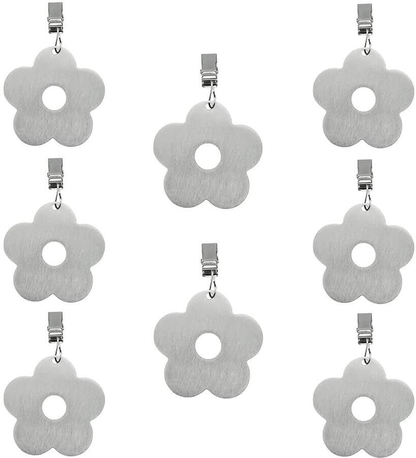 YUMUL 8-delige tafelkleedhangerklem tafelkleedgewichtklem bloemvormige tafelkleedklemmen metalen tafelkleedgewicht roestvrijstalen tafelkleedklem voor woonkamer buiten tuin