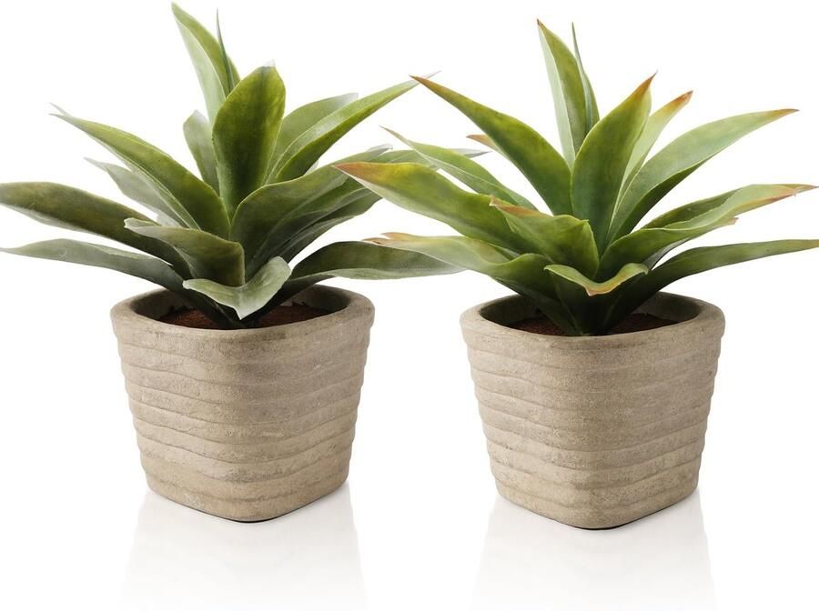 YVONNEYI 2 stuks kunstplanten 29 cm kunstplant agave vetplanten kunstplanten voor woonkamer badkamer slaapkamer keuken tafel kantoor kamer decoratie