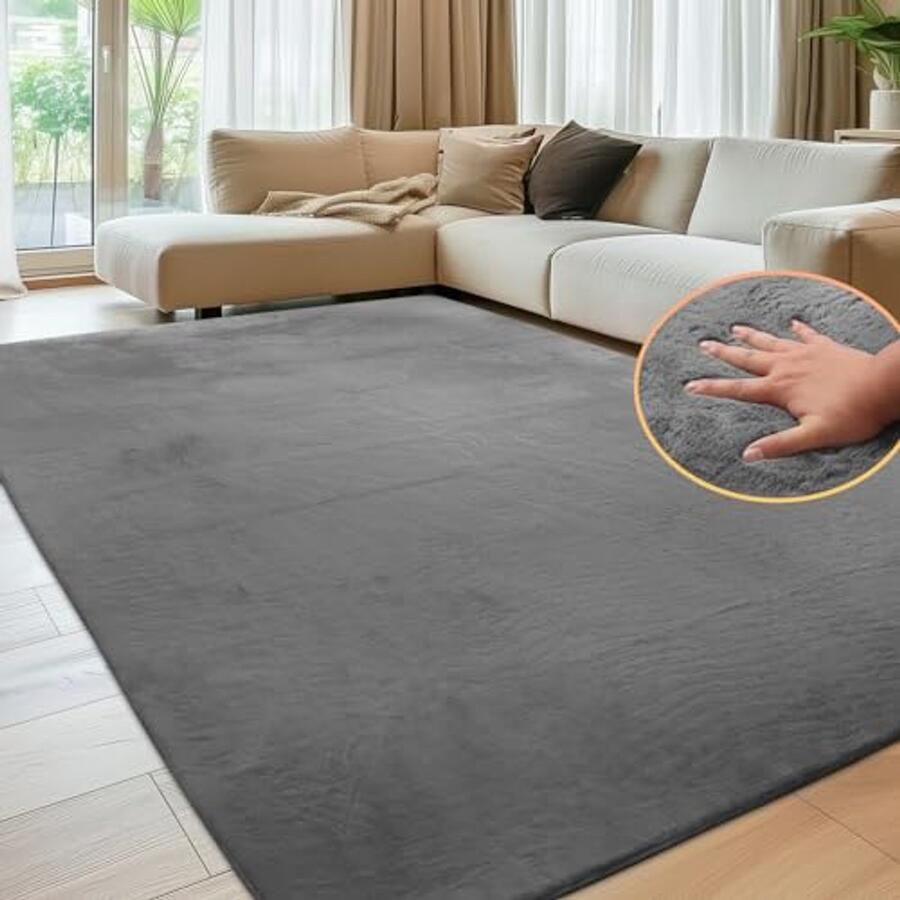 Zacht Antislip Tapijt voor Woonkamer en Slaapkamer Pluizig en Comfy Tapijt 120x160cm