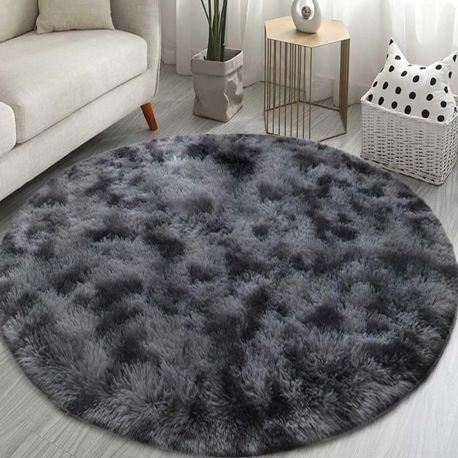 Zacht en gezellig rond tapijt antislip 1 stuk verschillende maten polyester