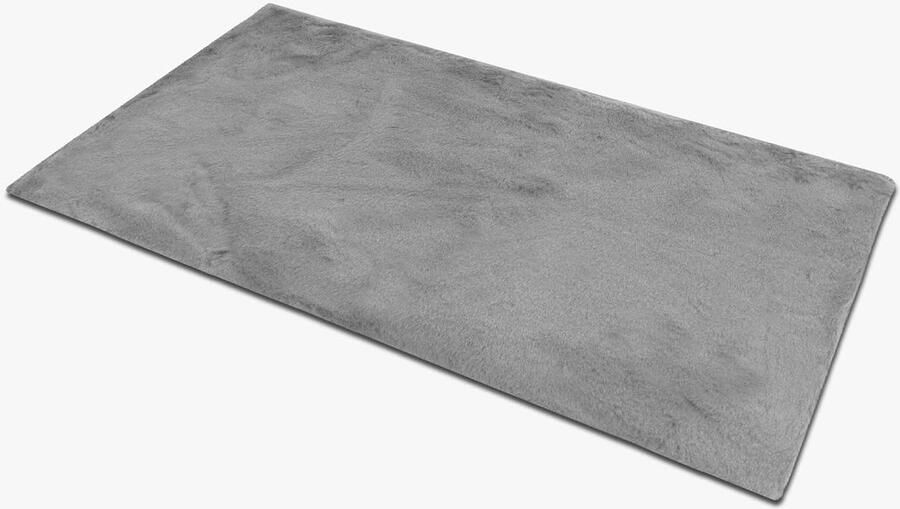 Zacht en Pluizig Tapijt Antislip Modern Design 1 stuk Grijs 45 x 75 cm