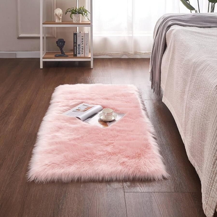 Zacht en Warm Tapijt van Imitatiebont voor Woonkamer en Slaapkamer – Hypoallergeen en Wasbaar