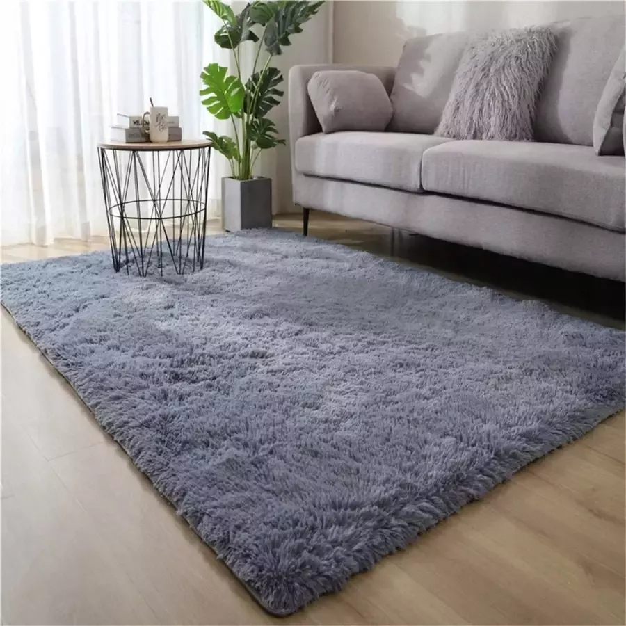 Zacht fluffy vloerkleed -Blauw Grijs Hoogpolig Woonkamer Tapijt Tapijten slaapkamer kinderkamer 120x170