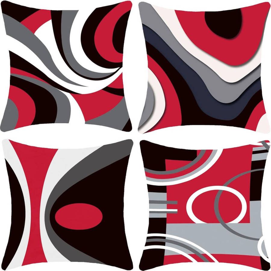 Zacht fluweel met decoratieve vierkante kussenhoes woonkamer bank slaapkamer auto 45 x 45 cm verpakking van 4 - Foto 2