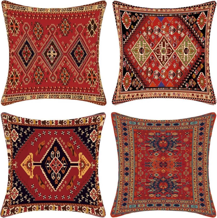 Zacht fluweel met decoratieve vierkante kussenhoes woonkamer bank slaapkamer auto 45 x 45 cm verpakking van 4