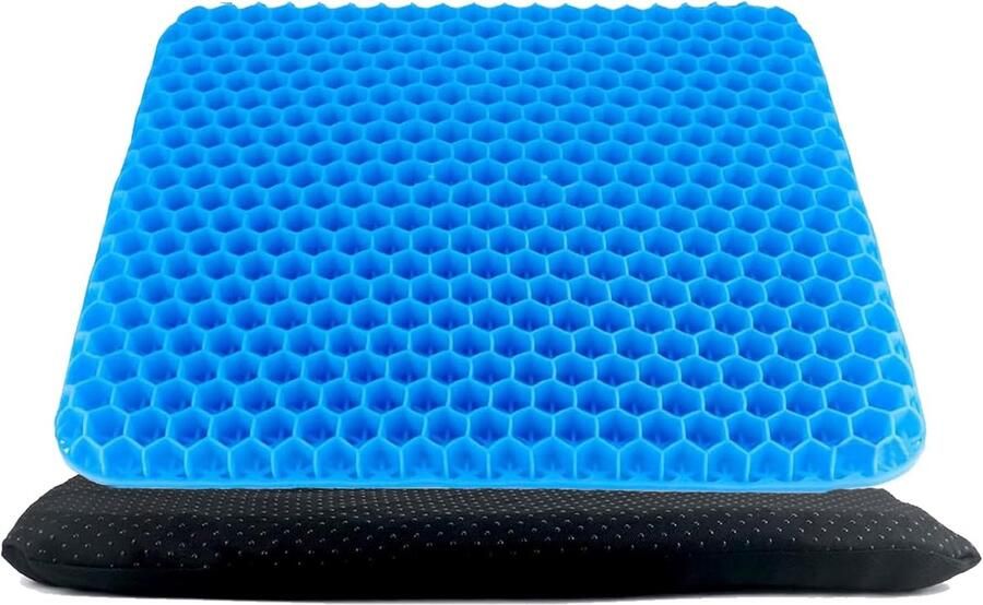 Zacht Gel Zitkussen met Honingraatontwerp – Antislip en Ademend Steunkussen voor Bureaustoel Auto Gaming en Rolstoel