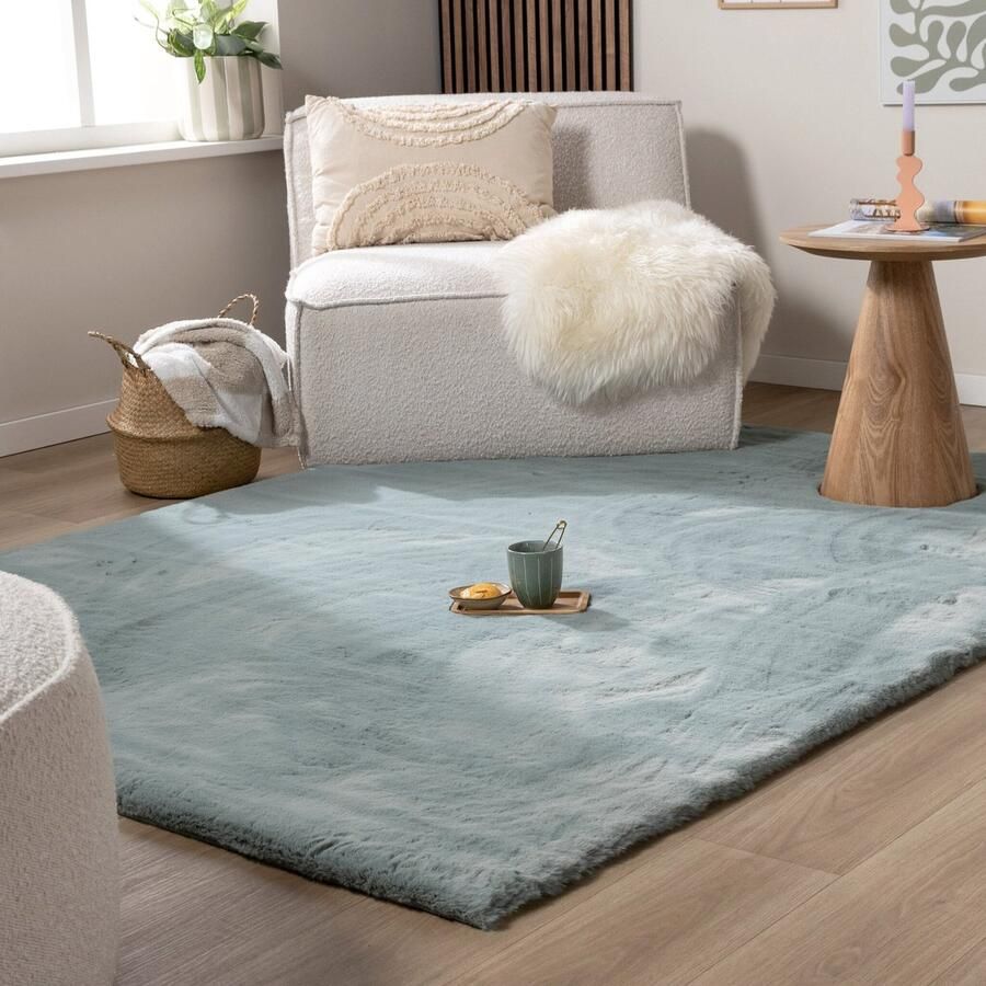 NATURL. Zacht Hoogpolig vloerkleed Comfy Supreme Blauw Groen 140x200cm - Foto 2